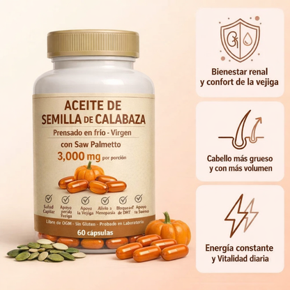 Semilla de Calabaza Plus® | Cabello y Bienestar de Vejiga